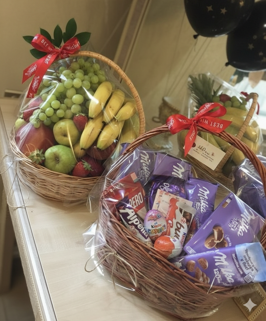 Fruit & Chocolate Dual Baskets