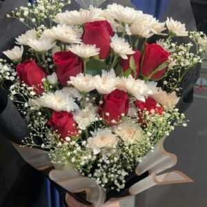 Midnight Romance Red & White Bouquet