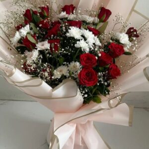 Crimson & Snow Elegance Bouquet