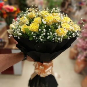 Sunshine Elegance Yellow Rose Bouquet