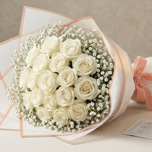Royal Velvet White Rose Arrangement