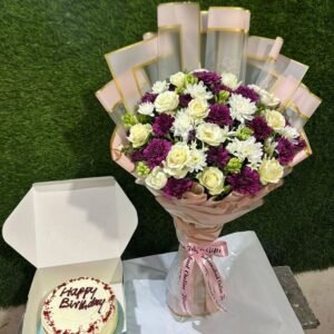 Royal Amethyst Blossom and Cake Combo