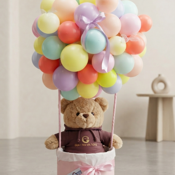 Dreamy Pastel Hot Air Balloon Teddy