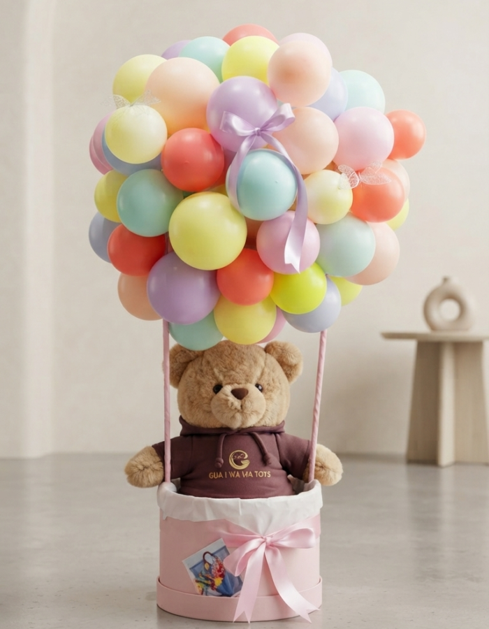 Dreamy Pastel Hot Air Balloon Teddy