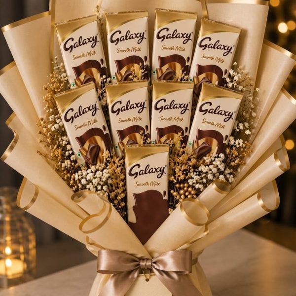 Golden Galaxy Chocolate & Floral Artisan Bouquet