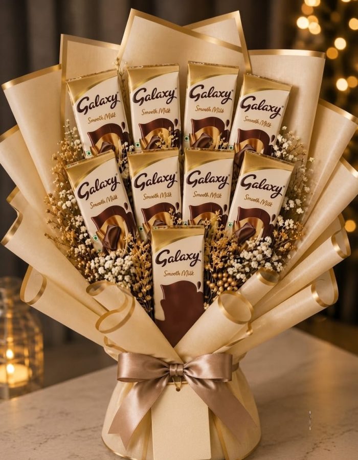 Golden Galaxy Chocolate & Floral Artisan Bouquet