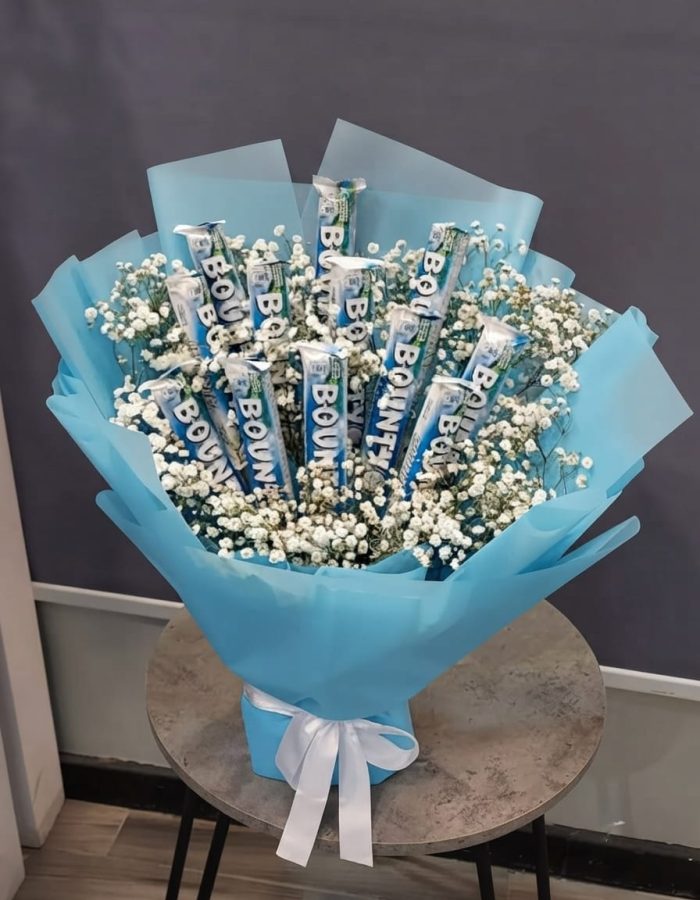 Azure Bounty & Baby’s Breath Delight Bouquet