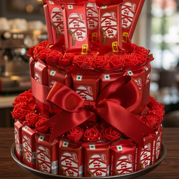 The Royal KitKat & Red Rose 3-Tier Tower