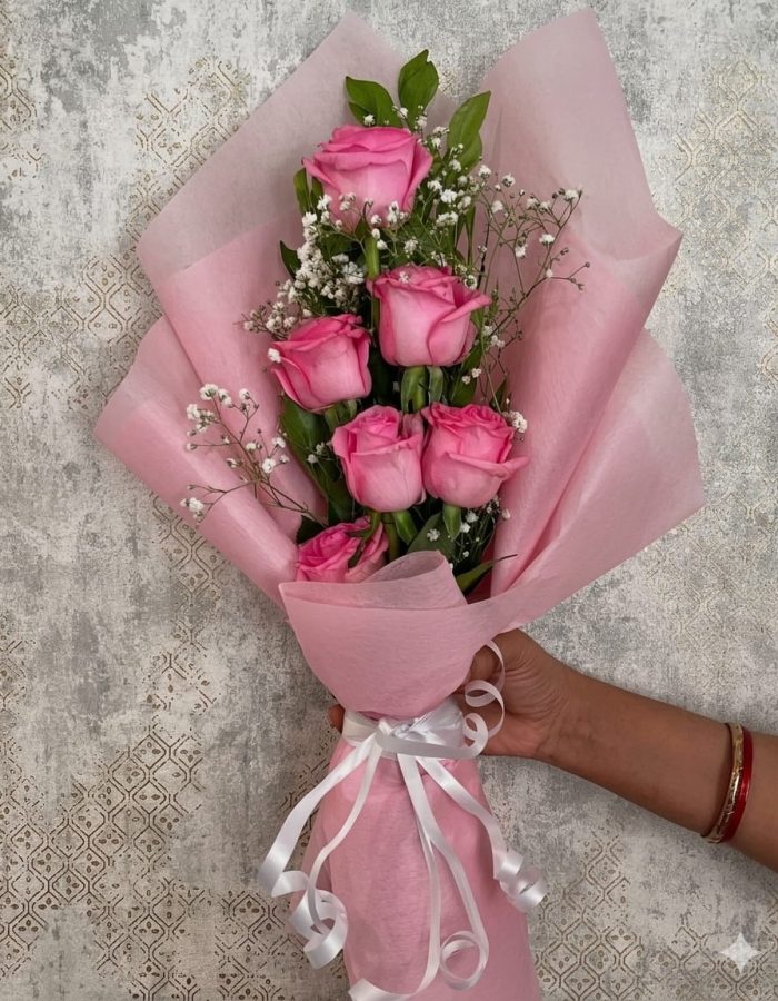 Blushing Grace Pink Rose Bouquet